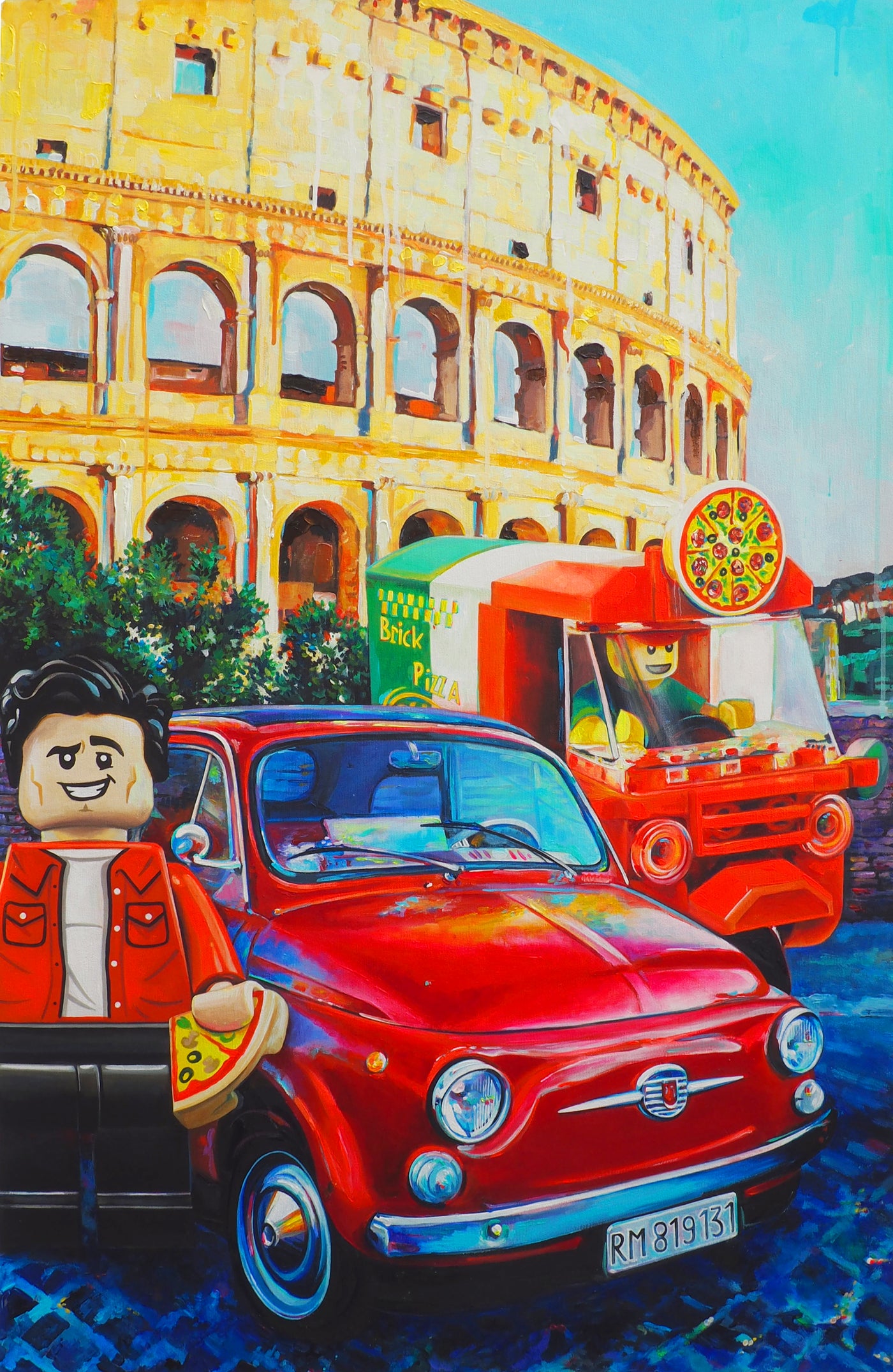 José Molina - Sweet Life in Rome - Acrylic on Canvas - Unique Work - 2023 