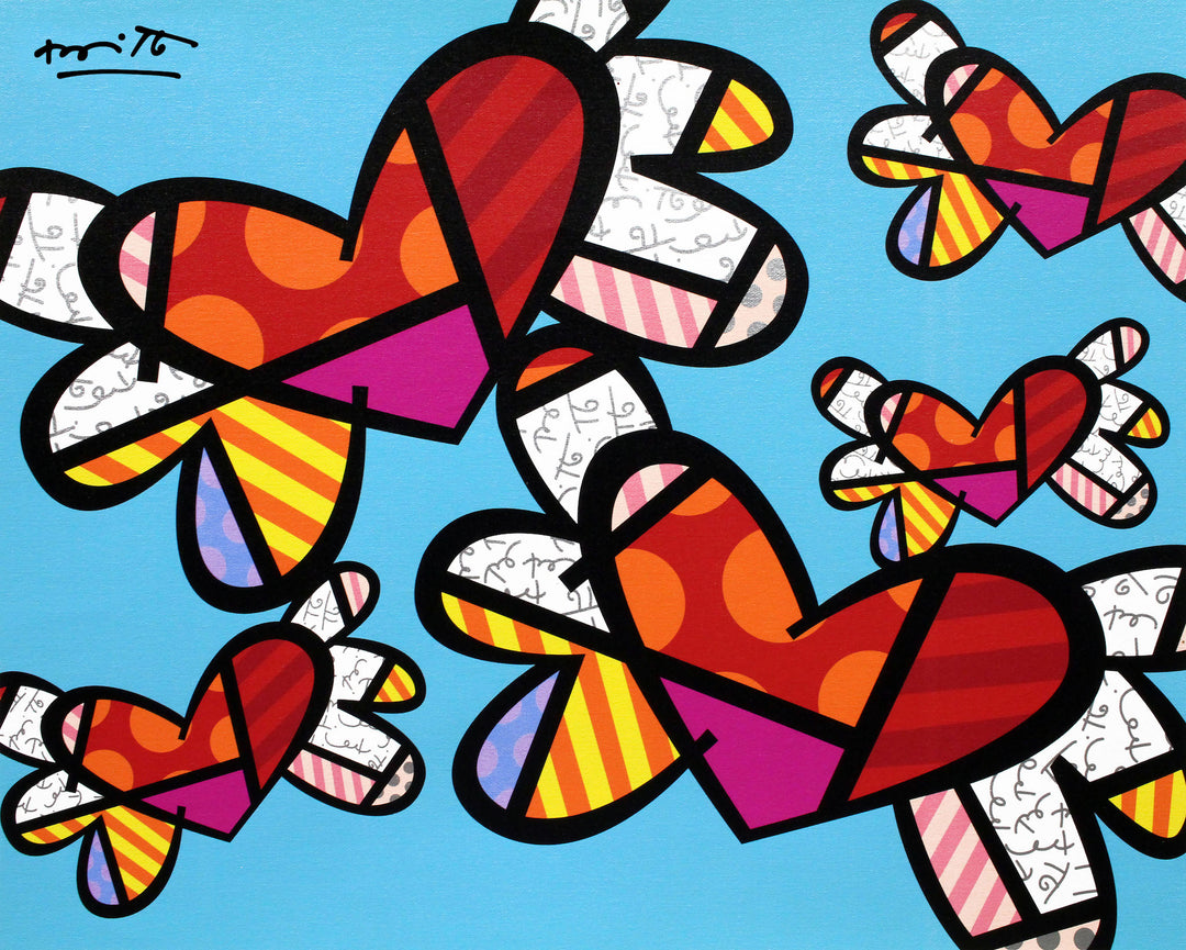Romero Britto - Love Is In The Air Too - Signed Screenprint