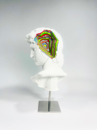 Daniele Fortuna - David Colormination - 2023 - Acrylic on wood - Unique sculpture 
